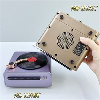 MD-1217BT Nostaljik Radyo Görünümlü Bluetooth,Hafıza Kartı,Usb Bellek,Aux Ve Radyo Destekli Hoparlör (TOZ PEMBE)