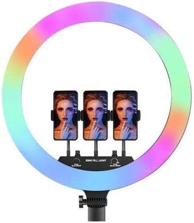 MJ18 RGB Led 18 inç Işıklı 3 Telefon Aynı Anda Tutan Tripod