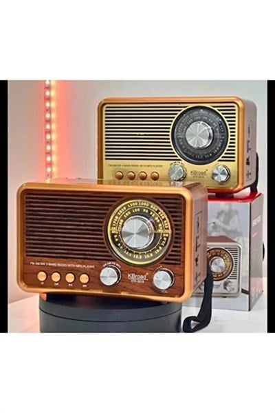 Nostaljik Radyo Görünümlü Bluetooth,Hafıza Kartı,Usb Bellek,Aux Ve Radyo Destekli Hoparlör KAHVERENGİ ( NS-6676BT )