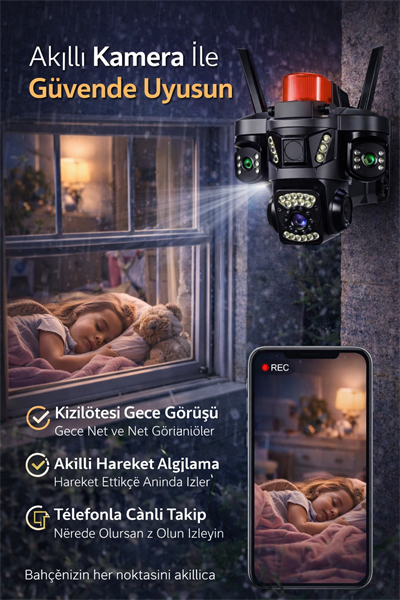 O-KAM 5011 3 LENS WİFİ PTZ KAMERA