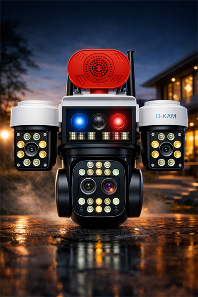 O-KAM 8095 3 Lens Sirenli Çakarlı Wifi Solar