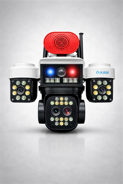O-KAM 8095 3 Lens Sirenli Çakarlı Wifi Solar