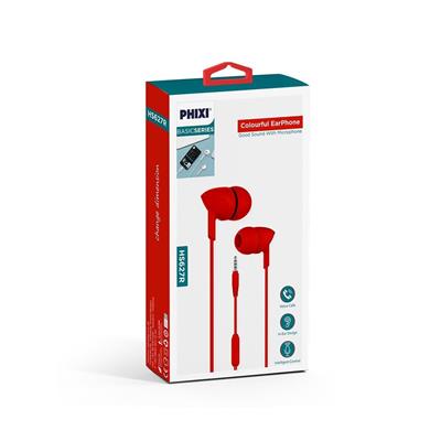 Phixi Basic HS627R Mikrofonlu Kulakiçi Kulaklık Kırmızı