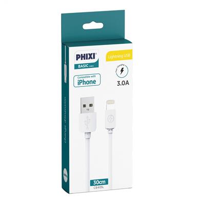 Phixi CB405L Basic 30 Cm Lightning USB Şarj ve Data Kablosu