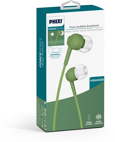 Phixi Force HS640GR Yeşil Mikrofonlu Kulakiçi Kulaklık