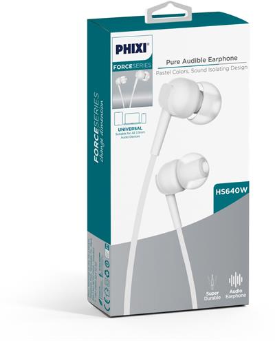 Phixi Force HS640W Beyaz Mikrofonlu Kulakiçi Kulaklık Siyah