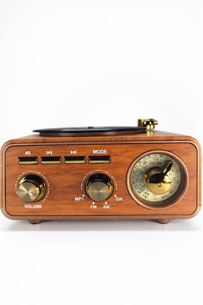 Plak Görünümlü Nostaljik Radyo (AÇIK KAHVERENGİ) (MD-1317)