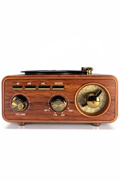 Plak Görünümlü Nostaljik Radyo (AÇIK KAHVERENGİ) (MD-1317)