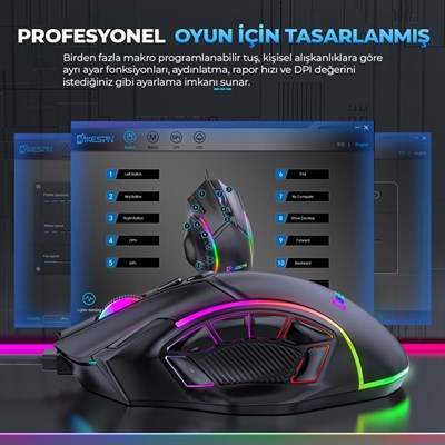RGB Gaming Mouse – Yüksek Hassasiyet Profesyonel Oyuncu Mouse (X15)