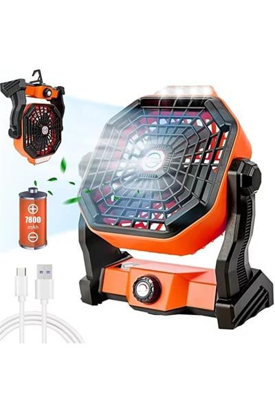 Tasinabilir Dis Mekan Fani Led Isikli Ev Vantilatoru