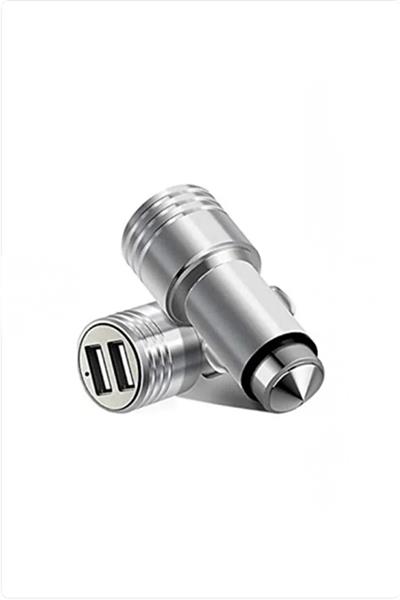 TELKUR Çift Usb Çıkışlı Metal Başlıklı Araç Şarj Cihazı ( Micro Kablo Hediyeli )