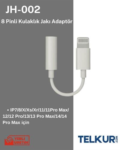JH-002 IPhone Uyumlu 3,5mm Kulaklık Çevirici Lightning Aux Dönüştürücü