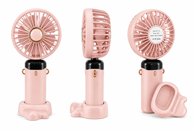 TELKUR N15 PEMBE Mini Klima 5 Kademeli Şarjlı Taşınabilir Dijital Led Göstergeli Boyna Asmalı El Fanı Vantilatör