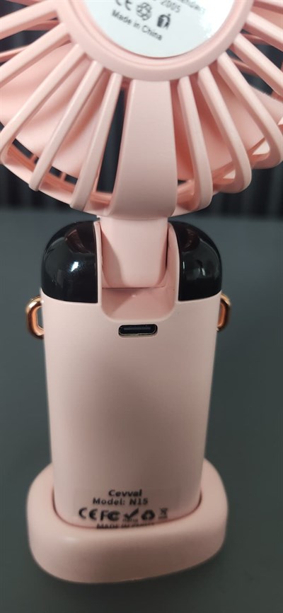 TELKUR N15 PEMBE Mini Klima 5 Kademeli Şarjlı Taşınabilir Dijital Led Göstergeli Boyna Asmalı El Fanı Vantilatör