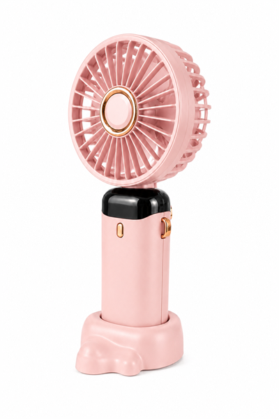TELKUR N15 PEMBE Mini Klima 5 Kademeli Şarjlı Taşınabilir Dijital Led Göstergeli Boyna Asmalı El Fanı Vantilatör