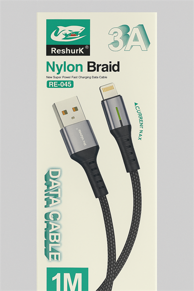 FERRO Reshurk RE-045 Usb-c & Lightning  Metal Uclu 1000cm 3,1A Hasır Data - Şarj Kablosu