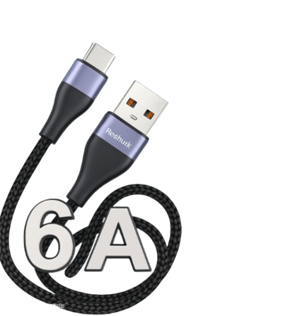 FERRO Reshurk RE-060 Usb-c & Type-c Metal Uclu 1000cm 6A Hasır Data - Şarj Kablosu