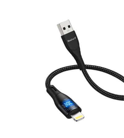 FERRO Reshurk RE-097 Usb-c & Lightning Metal Uclu Ledli 1000cm 3A Hızlı Data - Şarj Hasır Kablo