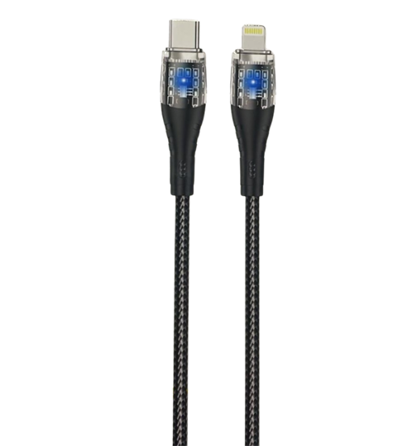 FERRO Reshurk RE-098 Type-c & Lightning Silikon Uclu Ledli 1000cm 30W Hızlı Data - Şarj Hasır Kablo