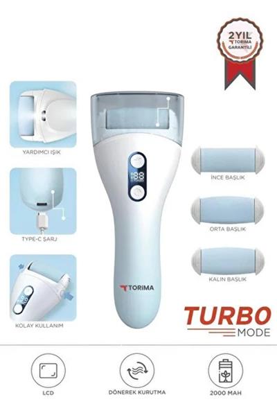 Torima BCM-1138T Beyaz LED Ekran Göstergeli Turbo Modlu Su Geçirmez Ayak Bakım Törpüsü