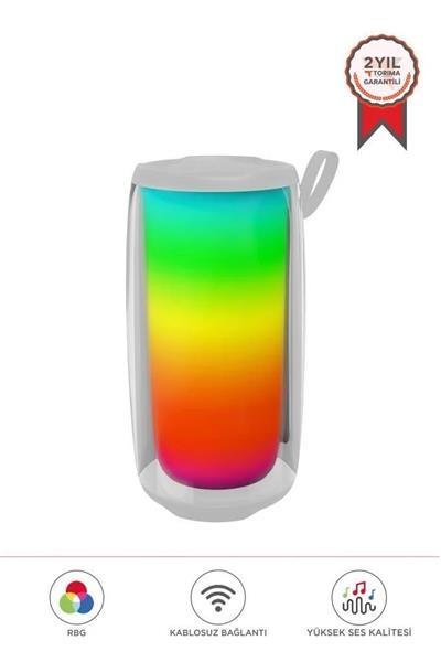Torima BTS-1953 Bluetooth Hoparlör Rgb Işıklı TWS USB TF Destekli Speaker Beyaz
