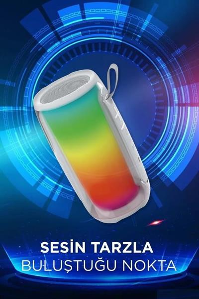 Torima BTS-1953 Bluetooth Hoparlör Rgb Işıklı TWS USB TF Destekli Speaker Beyaz