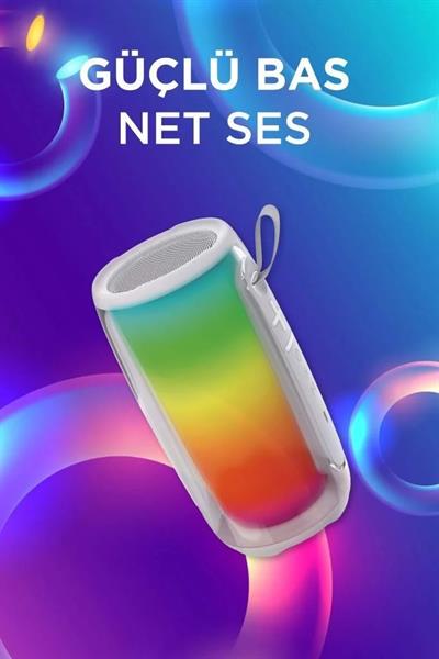 Torima BTS-1953 Bluetooth Hoparlör Rgb Işıklı TWS USB TF Destekli Speaker Beyaz