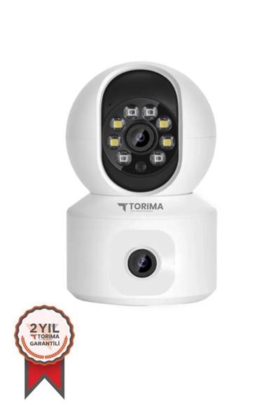 Torima CMR10 Güvenlik Kamerası 360 Derece Dönebilen 1080P Çift Kamera Full Hd Smart Ip Kamera Beyaz