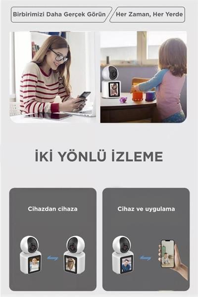 Torima CMR-11 Bebek Kamerası Monitörlü 360 Derece Dönebilen Full Hd Smart Ip Güvenlik Kamerası Beyaz