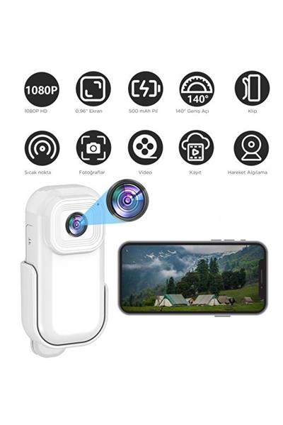 Torima CMR-27 Beyaz 1080P HD Kayıt 140 Genis Acı Klips Tasarımlı Giyilebilir Aksiyon Kamerası
