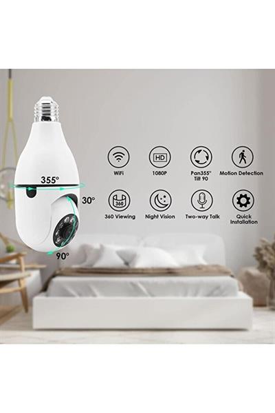 Torima CMR-6 360° Full Hd 1080p Ampül Smart Ip Kamera Beyaz