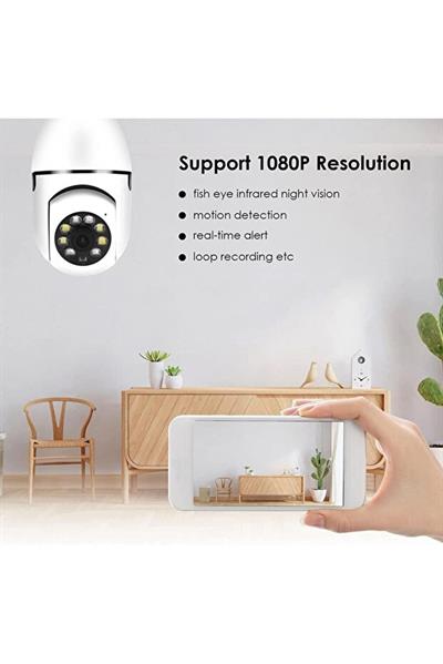 Torima CMR-6 360° Full Hd 1080p Ampül Smart Ip Kamera Beyaz