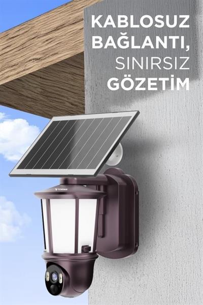 Torima CMR29 Şarjlı Duvar Lambası Görünümlü Gizli Dış Mekan Kamerası Akıllı IP Güneş Enerjili Kamera