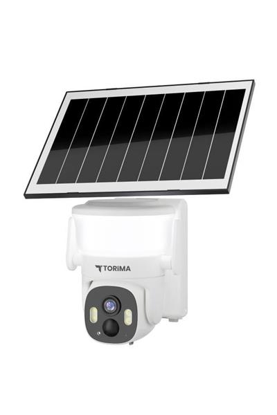 Torima CMR30 Beyaz Şarjlı Duvar Lambası Görünümlü Dış Mekan Kamerası Akıllı IP Güneş Enerjili Kamera Beyaz