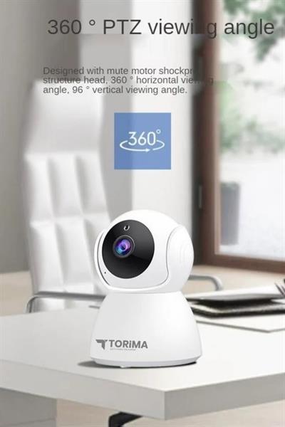 Torima CMR8 Güvenlik Kamerası 360 Derece Dönebilen Full Hd Smart Ip Kamera Beyaz