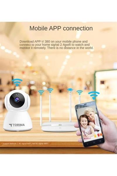 Torima CMR8 Güvenlik Kamerası 360 Derece Dönebilen Full Hd Smart Ip Kamera Beyaz