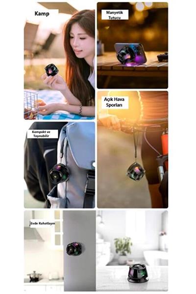 Torima D39 Manyetik RGB Işıklı 5.3 Telefon Tutucu Mini Bluetooth Hoparlör Speaker Mavi