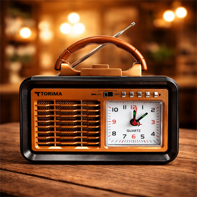 Torima D60 Nostaljik Radyo Görünümlü Fenerli Bluetooth,Hafıza Kartı,Usb Bellek,Aux Ve Radyo Destekli Hoparlör Kızıl Ahşap