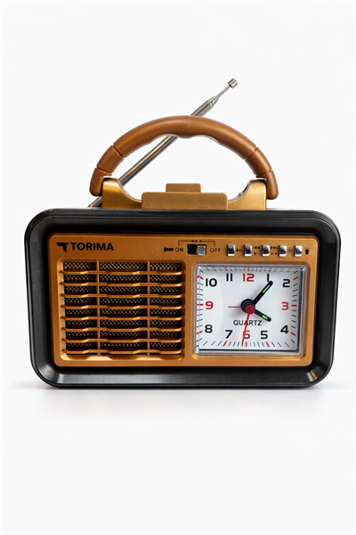 Torima D60 Nostaljik Radyo Görünümlü Fenerli Bluetooth,Hafıza Kartı,Usb Bellek,Aux Ve Radyo Destekli Hoparlör Parlak Ahşap