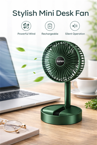 Torima F-06 Yeşil Taşınabilir Şarjlı Fan 3 Kademeli Vantilatör Klima Soğutucu Fan 