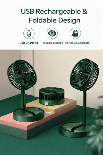 Torima F-06 Yeşil Taşınabilir Şarjlı Fan 3 Kademeli Vantilatör Klima Soğutucu Fan 