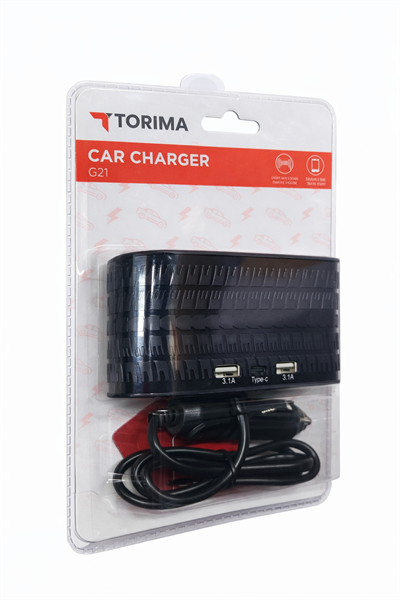 Torima G21 Araç İçi Çakmak Çoklayıcı – 120W, 4 Çakmak Soketi, Type-C & USB Portları