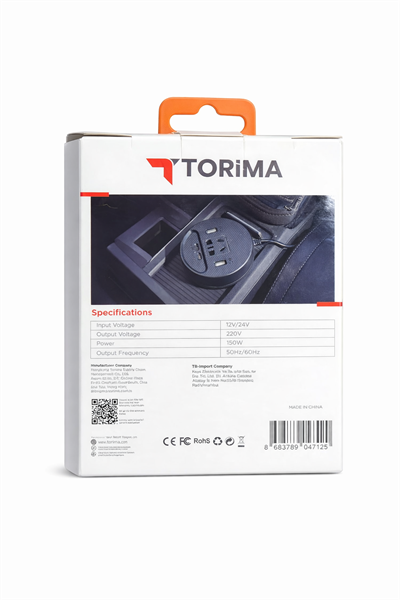 Torima G22 Araç Çakmaklık 220V Soket Dönüştürücü | 150W