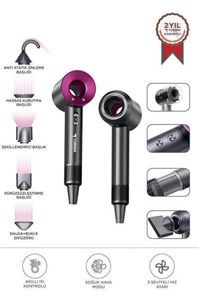 Torima H5 Güçlü Saç Kurutma Makinesi Saç Şekillendirici Pembe