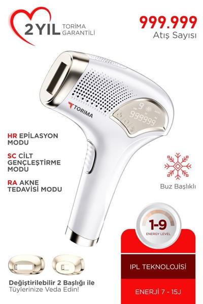 Torima BHRL-07 Ipl Buz Başlıklı Lazer Epilasyon 999.999 Atım Otomtk/manuel Dokunmatik Ekran Ağrısız Vücut Cihazı