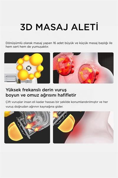 Torima QY-666 Cream Ovmalı Isıtmalı Boyun Sırt Bel Omuz Bacak Masaj Yastığı Masaj Aleti
