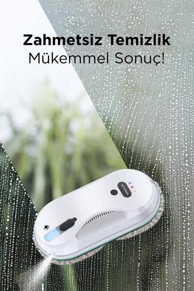 Torima S9 Beyaz Su Püskürtmeli Uzaktan Kumandalı Cam Pencere Temizleme Robotu