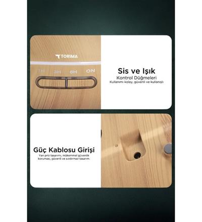 Torima SL-168 Koyu Ahşap Humidifier Hava Nemlendirici Ledli Aroma Terapisi Dekoratif Buhar Makinesi Koyu Kahverengi