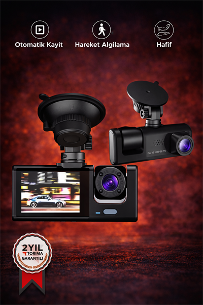 Torima TA-01 Siyah 1080p Araç içi 3 Kameralı Lcd Ekranlı Gece Görüşlü Araç Kamerası