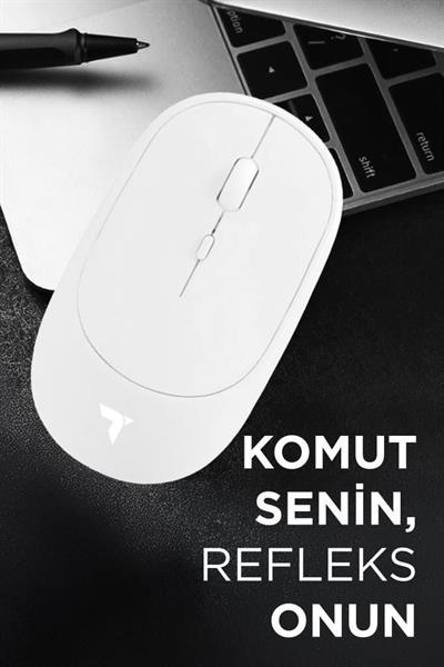 Torima TM-16 Kablosuz Çift Modlu Sessiz Mouse Fare Beyaz 